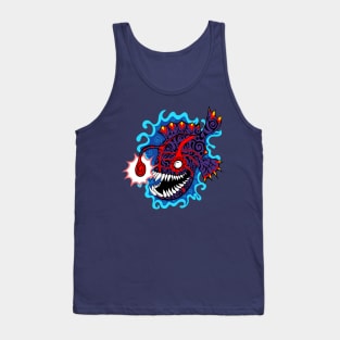 Anglerfish doodle style - Purple and Red Tank Top